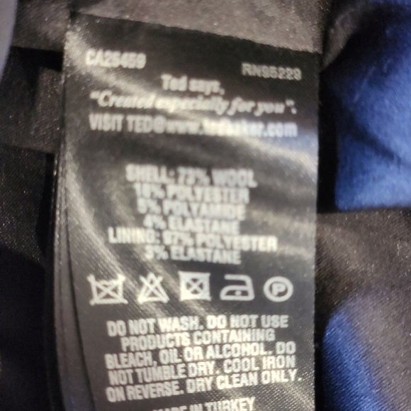 Stunning Ted Baker Sz 1 Black Pencil Skirt with Ribbon Detail and Front Slit - Picture 7 of 8